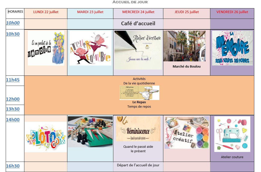 Activités de l'Accueil de Jour