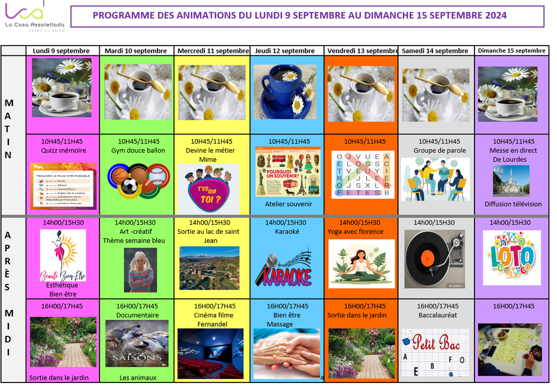 Activités de l'EHPAD